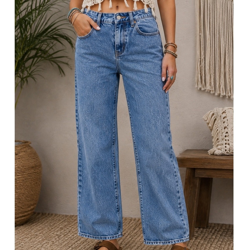 Levis Ribcage Straight Ankle Jeans Women 30 Medium Wash High Rise Denim crop
